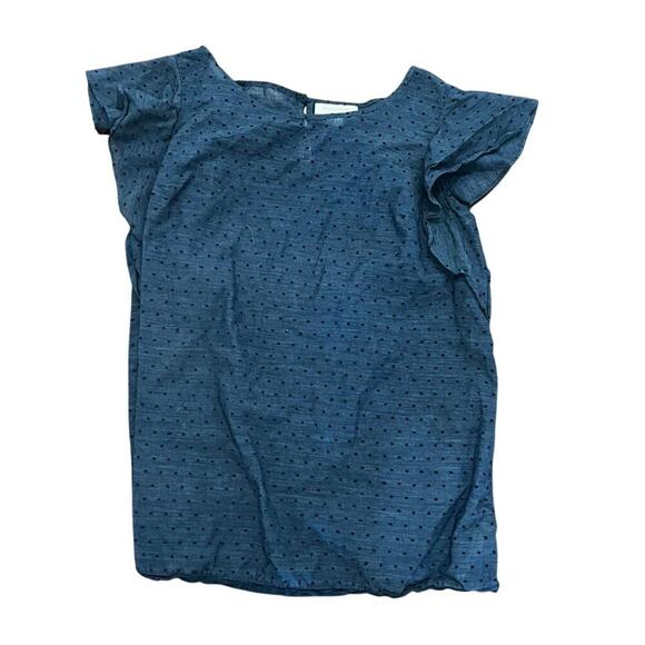 Motherhood Maternity Women ruffled short sleeve lightweight blue top size M - Picture 1 of 4
